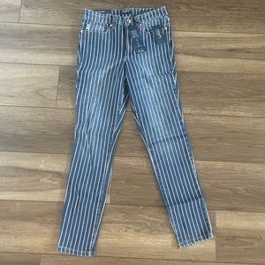 Chaps Jeans Striped High Rise Skinny Jeans